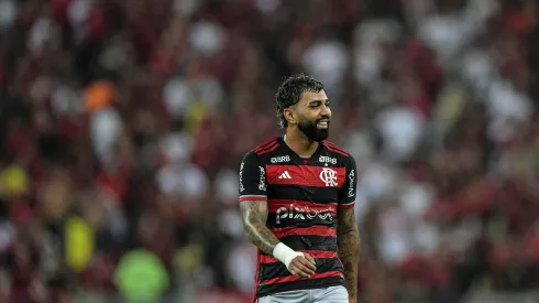 Gabigol durante o confronto entre Flamengo e Corinthians, no Copa do Brasil, no dia 02 de outubro de 2024. (Associated Press / Alamy Stock Photo)