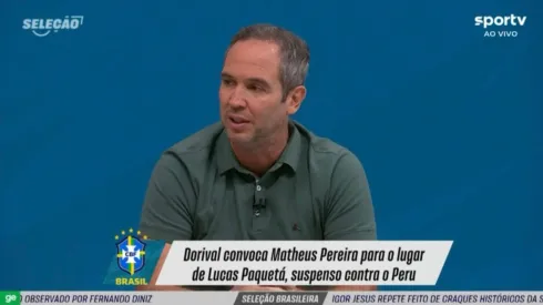 Caio Ribeiro escolher meia melhor que Matheus Pereira. Foto: Reprodução SporTV