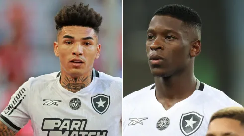 Igor Jesus e Luiz Henrique só devem ficar no Botafogo com uma conquista inédita. Fotos: Heuler Andrey e Lucas Figueiredo/Getty Imagens