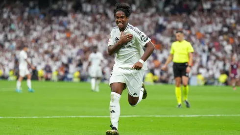 MADRID, SPAIN - AUGUST 25: Endrick of Real Madrid celebrates scoring his team's third goal during the La Liga match between Real Madrid CF and Real Valladolid CF at Estadio Santiago Bernabeu on August 25, 2024 in Madrid, Spain. (Photo by Angel Martinez/Getty Images)