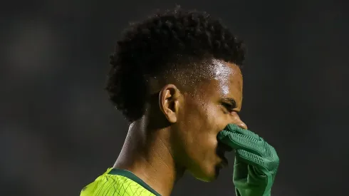 Estêvão, estrela em ascensão do Palmeiras, preocupa torcedores com uma possível transferência em 2025. (Foto: Pedro H. Tesch/Getty Images)