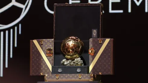 PARIS, FRANCE - Ballon D'Or trophy at the 67th Ballon D'Or Ceremony at Theatre Du Chatelet on October 30, 2023 in Paris, France. (Photo by Pascal Le Segretain/Getty Images)