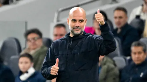 Guardiola em jogo do Manchester City contra o Tottenham