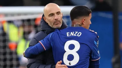 Enzo Fernández e Enzo Maresca no Chelsea.