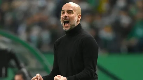 Pep Guardiola no comando do Manchester City.