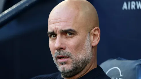 MANCHESTER, ENGLAND - OCTOBER 26: Pep Guardiola, Manager of Manchester City, looks on prior to the Premier League match between Manchester City FC and Southampton FC at Etihad Stadium on October 26, 2024 in Manchester, England. (Photo by Carl Recine/Getty Images)