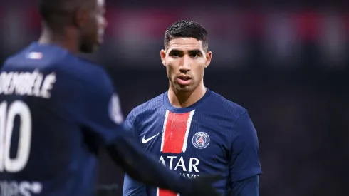 Hakimi durante a partida entre PSG e Lens, no dia 02 de novembro de 2024. (Icon Sport / Alamy Stock Photo)