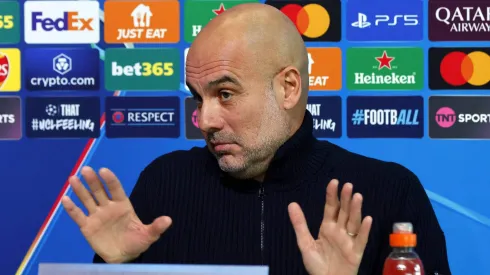 Pep Guardiola, técnico do Manchester City, em entrevista cole