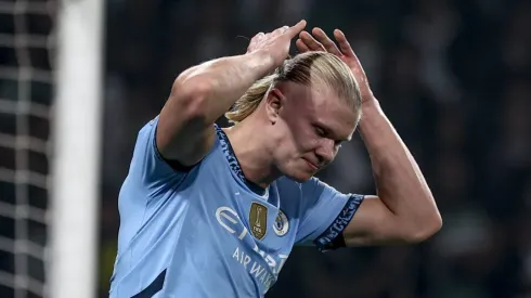 Haaland perde penalidade em Sporting x Manchester city: foto: IMAGO / Sports Press Photo
