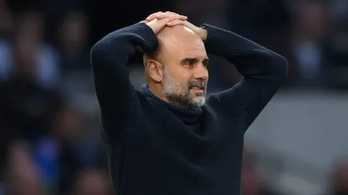 Pep Guardiola no comando do Manchester City.