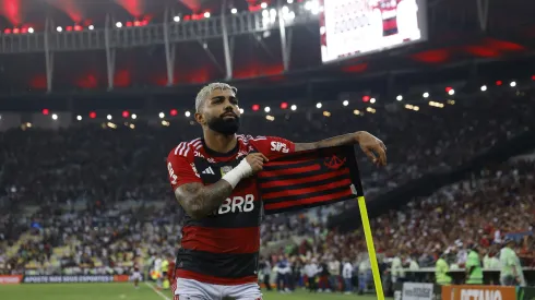 RIO DE JANEIRO, BRAZIL - JUNE 1: Gabriel Barbosa of Flamengo celebrates after scoring the second goal of his team during the Copa do Brasil 2023 round of 16 second leg match between Flamengo and Fluminense at Maracana Stadium on June 1, 2023 in Rio de Janeiro, Brazil. (Photo by Wagner Meier/Getty Images)
