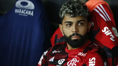 RIO DE JANEIRO, BRAZIL - NOVEMBER 11: Gabriel Barbosa of Flamengo looks on from the bench prior the match between Flamengo and Fluminense as part of Brasileirao 2023 at Maracana Stadium on November 11, 2023 in Rio de Janeiro, Brazil. (Photo by Wagner Meier/Getty Images)