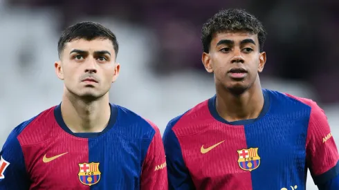 Pedri e Lamine Yamal lado a lado no Barcelona. Foto: David Ramos/Getty Images