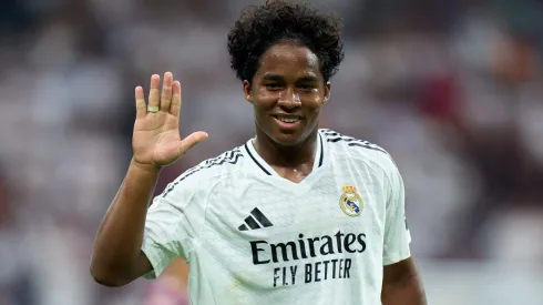 Endrick, do Real Madrid, aparece no Corinthians em negociação que envolve Yuri Alberto. (Photo by Angel Martinez/Getty Images)