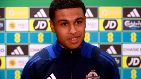 Northern Ireland v Belarus - UEFA Nations League - Group C3 - National Football Stadium at Windsor Park Northern Irelands Shea Charles during the UEFA Nations League Group C3 match at the National Football Stadium at Windsor Park, Belfast. Picture date: Friday November 15, 2024. Use subject to restrictions. Editorial use only, no commercial use without prior consent from rights holder. PUBLICATIONxNOTxINxUKxIRL Copyright: xLiamxMcBurneyx 78218782