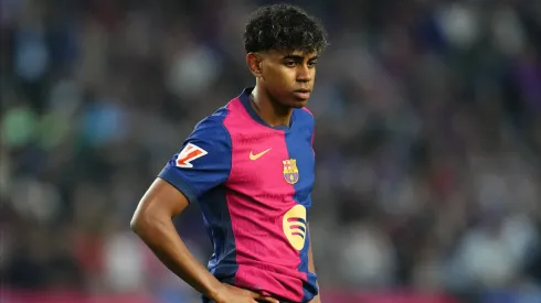 Lamine Yamal em partida pelo Barcelona
