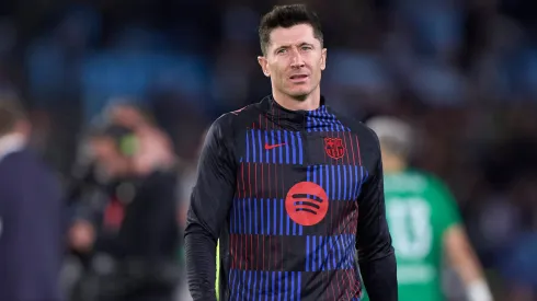 Lewandowski em pré-jogo pelo Barcelona