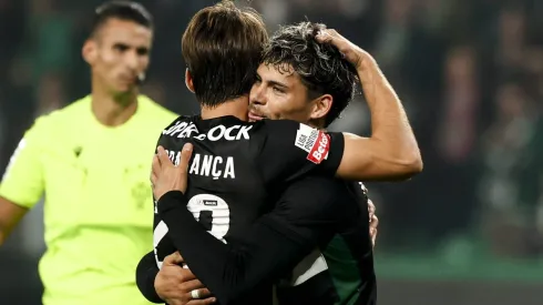 Maxi Araujo of Sporting CP celebrates after scoring a goal during during the Liga Portugal Betclic match between Sporting CP and CF Estrela Amadora at Estadio Jose de Alvalade on November 01th, 2024 in Lisbon, Portugal. Liga Portugal Betclic - Sporting CP vs CF Estrela Amadora Valter Gouveia/SPP PUBLICATIONxNOTxINxBRAxMEX Copyright: xValterxGouveia/SPPx spp-en-VaGo-VG_L2868