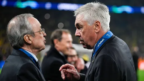 Florentino Pérez, presidente do Real Madrid e Ancelotti, treinador. Foto:<br />
IMAGO / BSR Agency