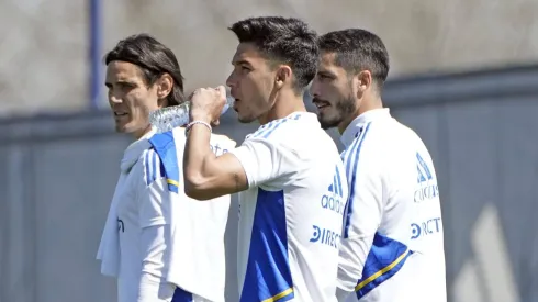 Jogadores do Boca Juniors durante o treinamento.