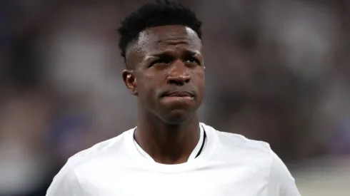 Vinícius Júnior com a camisa do Real Madrid na Champions League.