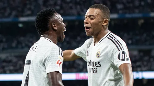 Vini Jr e Mbappé comemoram gol marcado pela La Liga.