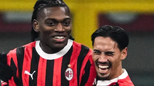 Rafael Leão e Tijjani Reijnders pelo Milan. O último é alvo do Manchester City. Foto: IMAGO / IPA Sport