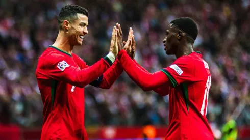Cristiano Ronaldo e Nuno Mendes na Seleção de Portugal.