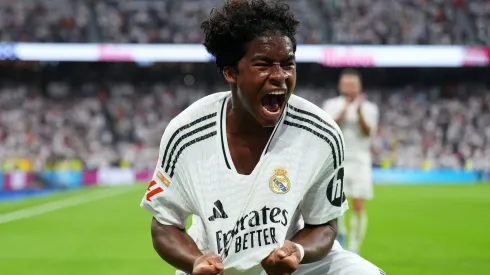 Endrick com a camisa do Real Madrid contra o Real Valladolid. Atacante garantiu bônus ao Palmeiras. Foto: Angel Martinez