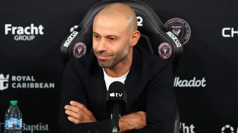 Mascherano dando entrevista pelo Inter Miami. Treinador falou da possibilidade de Neymar se juntar ao seu time: Foto: Megan Briggs