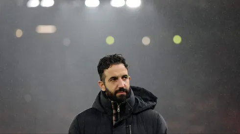 Ruben Amorim em jogo do Manchester United contra o Liverpool. United lidera corrida por Jonathan David. Foto: Carl Recine