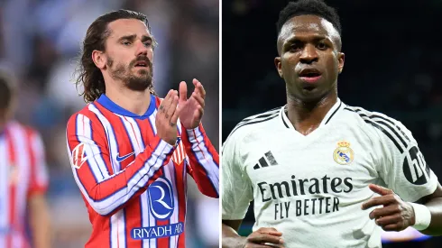 Vinicius Júnior está furioso com ataques de Griezmann e Balde em La Liga. Fotos: Denis Doyle e Angel Martinez/Getty Imagens