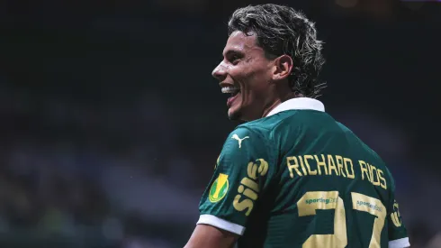 Richard Ríos jogador do Palmeiras durante partida contra o Portuguesa
