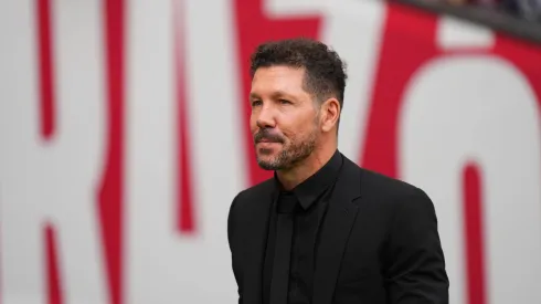 Diego Simeone em jogo do Atlético de Madrid contra o Leganés. Treinador quer a contratação de Carreras. Foto: Angel Martinez