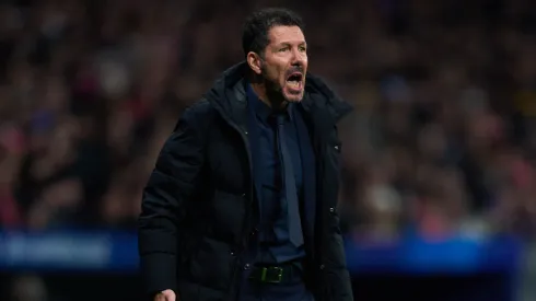 Treinador Diego Simeone em partida pelo Atlético de Madrid