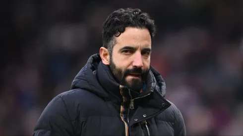 Ruben Amorim em jogo do Manchester United contra o Brighton. Treinador pediu reforços para o ataque. Foto: Stu Forster
