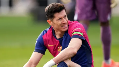 Robert Lewandowski durante jogo do Barcelona na La Liga