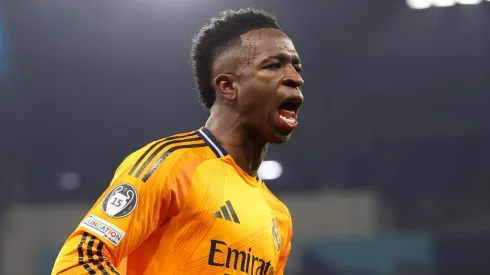 O atacante do Real Madrid continua sua ascensão no futebol europeu e se aproxima de novos recordes na competição. (Foto de Carl Recine/Getty Images)