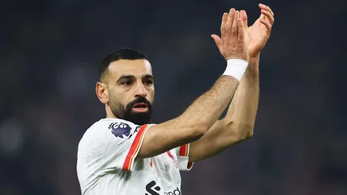 Mohamed Salah atingiu 49 participações em gols na temporada e se tornou o primeiro jogador em uma década a marcar e assistir em dez partidas da liga. (Foto de Dan Istitene/Getty Images)