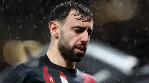 Bruno Fernandes foi eleito melhor do mês no Manchester United. Foto: Alex Livesey