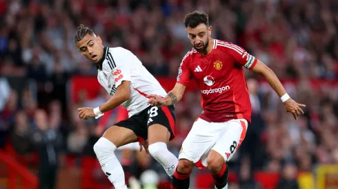 Andreas Pereira e Bruno Fernandes durante partida