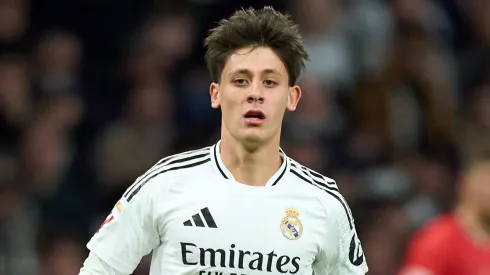 Arda Güler, jogador do Real Madrid, alvo do Manchester United<br />
(Photo by Angel Martinez/Getty Images)