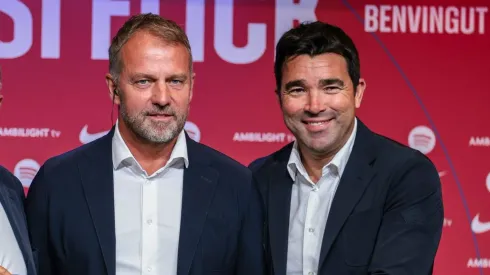 Flick e Deco, do Barcelona. (Photo by Eric Alonso/Getty Images)