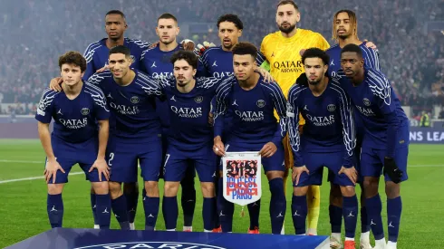 Elenco do PSG em partida da Champions. Foto: Alex Grimm
