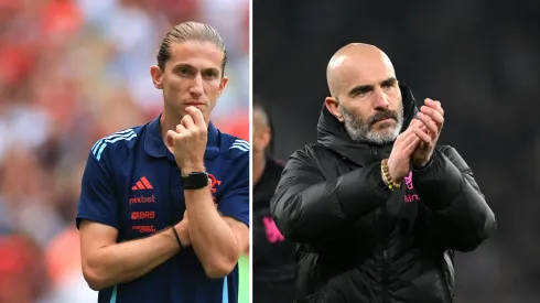 Enzo Maresca fala sobre confronto contra o Flamengo. Fotos: Buda Mendes e Patrik Lundin/Getty Imagens