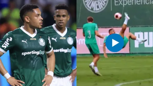 Vitor Roque marca gol 'a la' Rony nos tempos de Palmeiras. Foto: Marcello Zambrana/AGIF