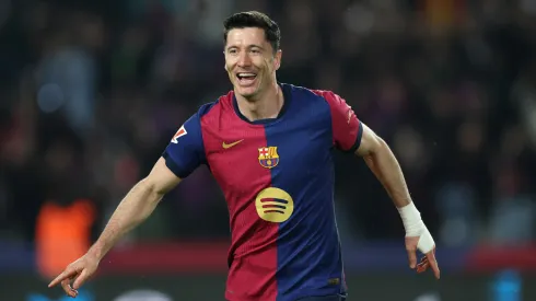 Lewandowski após marcar pelo Barcelona