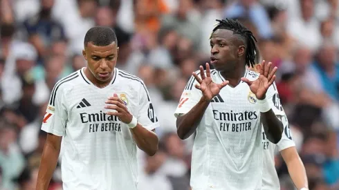 Mbappé e Vini Jr são titulares absolutos do Real Madrid. Foto: Angel Martinez/Getty Images