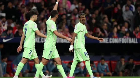 Ferran Torres, do FC Barcelona, comemora após marcar o primeiro gol de sua equipe durante a semifinal da Copa do Rei entre Atlético de Madrid e FC Barcelona no Riyadh Air Metropolitano, em 2 de abril de 2025, em Madrid, Espanha. (Foto por Florencia Tan Jun/Getty Images)