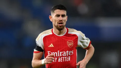 Jorginho, do Arsenal, durante partida contra o Chelsea, seu ex-clube